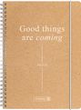BRUNNEN Schülerkalender (2025/2026) "Good Things", 2 Seiten = 1 Woche, A5, 208 Seiten, Kraftpapier-Einband, Buch
