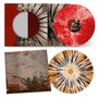 "Sabaton" und "The Last Stand" auf einem Schallplattencover in Rot und Braun, zwei bunte Vinyls daneben.