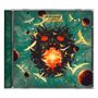 Ein CD-Cover mit der Aufschrift "GRAVEYARD FEVER", zeigt ein leuchtendes Gesicht im Raum mit fliegenden Objekten.