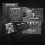 "Reinkaos" und "Beyond the Horizon" Text auf schwarzem Albumcover mit geometrischem Symbol, Schallplatte und Booklet.