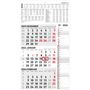 : 3-Monatskalender Kombi 2026 - Büro-Kalender 33x45 cm (geöffnet) mit Datumsschieber - Zettler - 957-0011, KAL