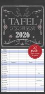 : Tafel Timer Familienplaner 2026 - Familienkalender 22x45 cm - 4 Spalten - Kalender mit Ferienterminen und vielen Zusatzinformationen - Wandkalender, KAL