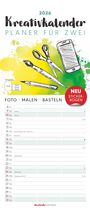 : Kreativ-Kalender Planer für 2 2026 - 3 Spalten - 19,5x45 cm - Foto, Malen, Basteln - datiert - Kreativkalender - Foto-Kalender - Alpha Edition, KAL