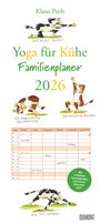 : Yoga für Kühe Familienplaner 2026 - Wandkalender - Familien-Kalender mit 6 Spalten - Format 22 x 49,5 cm, KAL