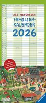 : Ali Mitgutsch Familienkalender 2026- Wandkalender - Familienplaner mit 5 Spalten - Format 22 x 49,5 cm, KAL