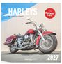 HARLEYS, Plus BUCKET LIST, 2027. Abgebildet ein rot glänzendes Motorrad, seitlich aufgenommen.