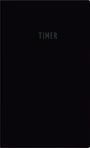 Grauer Text "TIMER" vor schwarzem Hintergrund, schlichtes Design.