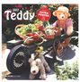 2027 Teddy. Plus Extra Poster. Ein Teddy im Garten mit Gemüse auf einer Schubkarre, ein Plüschtierhund daneben.
