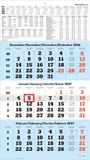 3-Monatskalender blau 2027, KAL