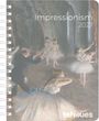 Text: "Impressionism 2027". Illustration mehrerer Balletttänzerinnen in einem Probenraum, pastellfarbene Töne.