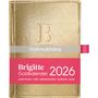 Vorjahresabbildung, Brigitte Goldkalender 2026, inspiriert und organisiert durchs Jahr. Goldene Buchhülle mit "B".