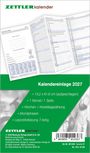 Kalendereinlage 2027, 15,2 x 61,6 cm, 1 Monat/Seite, Wochen-/Arbeitstagezählung, Mondphasen, Leporellofalzung 7-teilig.