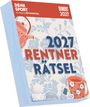 „2027 Rentner Rätsel“ auf floralem Hintergrund, mit Teekanne und Tasse illustriert.