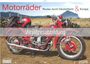 Text: "Motorräder Routen durch Deutschland & Europa", "Vorjahresabbildung", "2026". Rotes Motorrad vor Berglandschaft.