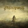 Text: "FINSTERFORST", "STILL". Illustration eines Mannes im Mantel und Hut, der in einer nebligen Landschaft geht.