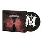 Text: "Maledictus", "Lazarvs". CD-Hülle mit düsterem, rötlichem Design, zeigt eine dramatische Szene mit einer Gestalt.