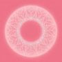 Leuchtende, filigrane weiße Kreisstruktur auf rosa Hintergrund.