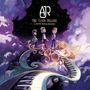 "AJR. THE CLICK DELUXE (LIMITED EDITION PRESSING)." Drei Personen auf surrealer Klavier-Treppe in Wolken.