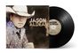 Texte: "JASON ALDEAN" auf dem Albumcover und Schallplattenetikett. Cowboyhut tragender Mann im halbnahen Porträt.