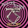"Twisted Sister", "Totally Twisted", "The Studio Albums 1982-1987". Logo: Skelettknochen vor lila-schwarzen Spiralen.