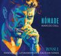 "NÓMADE" Marcos Coll, Ronsel. Manchegas, Latinamerican & Galician Songs. Buntes Porträt eines Mannes mit Mundharmonika.