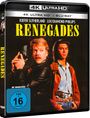"4K Ultra HD + Blu-ray, Renegades, ab 16". Zwei Männer, einer mit Lederjacke, der andere mit Jeansjacke und Pistole.