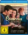 Texte: "Eine der schönsten Komödien des Jahres" ZDF MOMA. "Couscous und Geheimnisse". Drei Personen, lachend, umarmen sich.