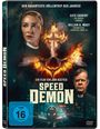 Text: "Der rasanteste Höllentrip des Jahres! Speed Demon. Ein Film von Jon Keeyes." Zwei ernste Personen, ein brennendes Kreuz.