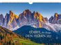 Text: "LOBET, ihr Berge, DEN HERRN 2027." Eine Herbstlandschaft mit hoch aufragenden, sonnendurchfluteten Bergen im Hintergrund.