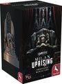 „Vampire: The Masquerade Milan Uprising Prospero Miniature“. Dunkler Thronsaal, Mann in Sessel, Pegasus Spiellogo.