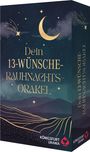 Text: "Dein 13-Wünsche-Rauhnachtsorakel." Ein nächtlicher Himmel mit Mond, Sternen und einem Kometen.