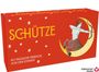 "Schütze", "40 magische Messages von den Sternen". Illustration eines Halbmenschen-Halbtiers mit Bogen auf einer Mondsichel.