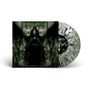 "DIMMU BORGIR" steht oben, darunter "ENTHRONE DARKNESS TRIUMPHANT". Illustration: Dunkle, mystische Gestalt, Vinyl graugrün gesprenkelt.