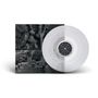 Transzendenz, fließende Wasserfälle, klare Vinyl-Schallplatte teils über dem Cover, Naturmotiv.