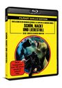 Text: "FILMART GIALLO EDITION, SCHÖN, NACKT UND LIEBESTOLL". Illustration zeigt eine dunkle Figur und Gesicht mit Mund.