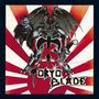 Text: "Tokyo Blade". Illustration: Dämon mit Flügeln, rotes und weißes Strahlenmuster im Hintergrund.