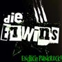 Text: "die ELwins" und "Endlich Punkrock!" auf schwarzem Hintergrund mit grünem Stern voller Farbspritzer.