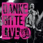 Texte: "DANKE BITTE LIVE" und "ZONA 84". Ein Sänger performt energisch auf einer Bühne, schwarz-weiß gehalten.