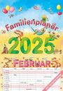 : Familienplaner Cartoon 2025 - Bildkalender 23,7x34 cm - 6 Spalten - Kalender mit Platz für Notizen - mit vielen Zusatzinformationen - Wandkalender, KAL