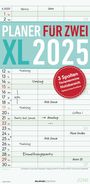 : Planer für 2 XL 2025 mit 3 Spalten - Familien-Timer 22x45 cm - Offset-Papier - mit Ferienterminen - Wand-Planer - Familienkalender - Alpha Edition, KAL