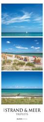 : Strand & Meer Triplets 2025 - Streifenkalender XXL 25x69 cm - Bildkalender im Hochformat - Wandkalender - Wandplaner - Strandkalender - Deutsche Küsten, KAL