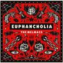 „EUPHANCHOLIA“ und „THE MELMACS“ erscheinen groß. Illustration zeigt Schlangen, Rosen, Herzen und Spinnweben in Rot und Schwarz.