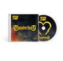 "Moon Shot" und "Thunderlust" in gelber Schrift auf einem CD-Cover und einer CD, mit einem Herz- und Blitzsymbol.