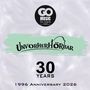 "30 YEARS, 1996 Anniversary 2026, UNVORHERHÖRBAR." Darunter eine grüne Pinselstrich-Illustration. Ein kreisförmiges Logo oben.