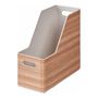 Eine Holz-Optik Zeitschriftenbox mit seitlichen Grifföffnungen.