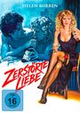 Text: „ZERSTÖRTE LIEBE“, „HELEN MIRREN“, „FSK ab 16“. Illustration: Frau in schwarzem Kleid mit Drink, Paar im Hintergrund.