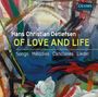 Text: "Hans Christian Détlefsen OF LOVE AND LIFE. Songs Mélodies Canciones Lieder." Bunte abstrakte Malerei im Hintergrund.