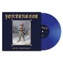 "FORTERESSE" oben, "RÉCITS PATRIOTIQUES" unten. Illustration: Person im Schnee, mit Stock und roten Hut. Blaue Vinylplatte.
