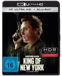 "King of New York" 4K Ultra HD + Blu-ray Cover, zeigt Christopher Walken mit Waffe, HDR Hinweis, FSK 16.