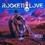 Text: "ROCKETT LOVE WIRED FOR SOUND". 

Eine Jukebox mit Kabeln und Blitzen in einer verlassenen, stürmischen Landschaft.